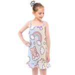 Pusheen Carebears Bears Cat Colorful Cute Pastel Pattern Kids  Overall Dress