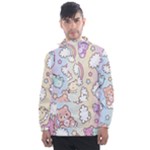 Pusheen Carebears Bears Cat Colorful Cute Pastel Pattern Men s Front Pocket Pullover Windbreaker