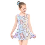 Pusheen Carebears Bears Cat Colorful Cute Pastel Pattern Kids  Skater Dress Swimsuit