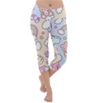 Pusheen Carebears Bears Cat Colorful Cute Pastel Pattern Lightweight Velour Capri Yoga Leggings