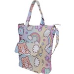 Pusheen Carebears Bears Cat Colorful Cute Pastel Pattern Shoulder Tote Bag