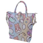 Pusheen Carebears Bears Cat Colorful Cute Pastel Pattern Buckle Top Tote Bag