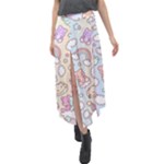 Pusheen Carebears Bears Cat Colorful Cute Pastel Pattern Velour Split Maxi Skirt