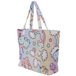 Pusheen Carebears Bears Cat Colorful Cute Pastel Pattern Zip Up Canvas Bag