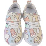 Pusheen Carebears Bears Cat Colorful Cute Pastel Pattern Kids  Velcro Strap Shoes