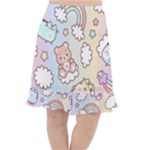 Pusheen Carebears Bears Cat Colorful Cute Pastel Pattern Fishtail Chiffon Skirt