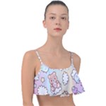 Pusheen Carebears Bears Cat Colorful Cute Pastel Pattern Frill Bikini Top