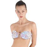 Pusheen Carebears Bears Cat Colorful Cute Pastel Pattern Twist Bandeau Bikini Top