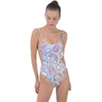 Pusheen Carebears Bears Cat Colorful Cute Pastel Pattern Tie Strap One Piece Swimsuit