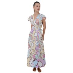 Flutter Sleeve Maxi Dress 