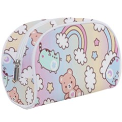 Pusheen Carebears Bears Cat Colorful Cute Pastel Pattern Make Up Case (Large) from ArtsNow.com