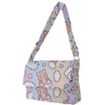 Pusheen Carebears Bears Cat Colorful Cute Pastel Pattern Full Print Messenger Bag (L)