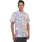 Pusheen Carebears Bears Cat Colorful Cute Pastel Pattern Men s Polo Tee