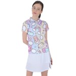 Pusheen Carebears Bears Cat Colorful Cute Pastel Pattern Women s Polo Tee