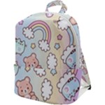 Pusheen Carebears Bears Cat Colorful Cute Pastel Pattern Zip Up Backpack