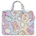 Pusheen Carebears Bears Cat Colorful Cute Pastel Pattern MacBook Pro 16  Double Pocket Laptop Bag 