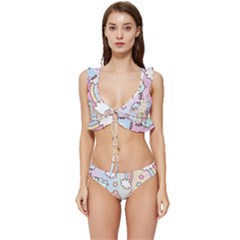 Low Cut Ruffle Edge Bikini Set 