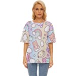Pusheen Carebears Bears Cat Colorful Cute Pastel Pattern Oversized Basic Tee