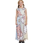 Pusheen Carebears Bears Cat Colorful Cute Pastel Pattern Kids  Satin Sleeveless Maxi Dress