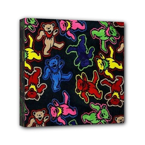 Bears Colors Dead Head Deadhead Grateful Dead Mini Canvas 6  x 6  (Stretched) from ArtsNow.com