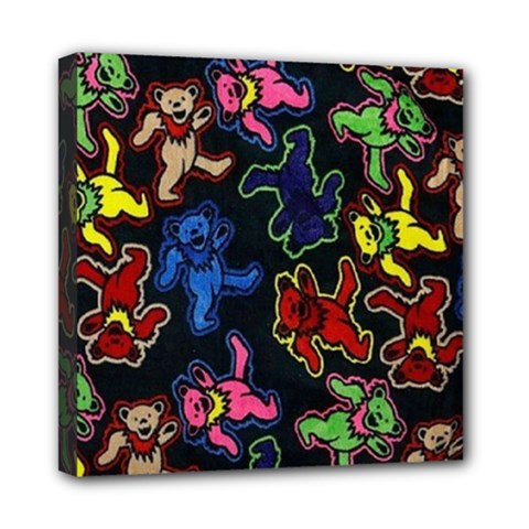 Bears Colors Dead Head Deadhead Grateful Dead Mini Canvas 8  x 8  (Stretched) from ArtsNow.com