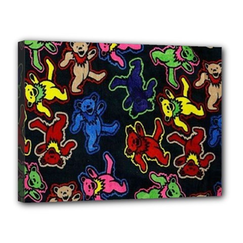 Bears Colors Dead Head Deadhead Grateful Dead Canvas 16  x 12  (Stretched) from ArtsNow.com