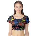 Bears Colors Dead Head Deadhead Grateful Dead Short Sleeve Crop Top