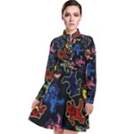 Bears Colors Dead Head Deadhead Grateful Dead Long Sleeve Chiffon Shirt Dress