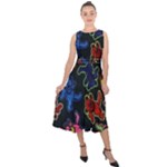 Bears Colors Dead Head Deadhead Grateful Dead Midi Tie-Back Chiffon Dress