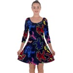 Bears Colors Dead Head Deadhead Grateful Dead Quarter Sleeve Skater Dress