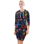 Bears Colors Dead Head Deadhead Grateful Dead Quarter Sleeve Hood Bodycon Dress