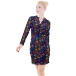 Bears Colors Dead Head Deadhead Grateful Dead Button Long Sleeve Dress