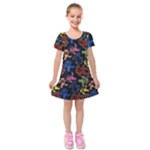 Bears Colors Dead Head Deadhead Grateful Dead Kids  Short Sleeve Velvet Dress