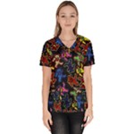 Bears Colors Dead Head Deadhead Grateful Dead Women s V-Neck Scrub Top