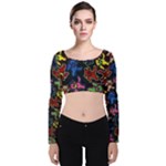 Bears Colors Dead Head Deadhead Grateful Dead Velvet Long Sleeve Crop Top