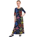 Bears Colors Dead Head Deadhead Grateful Dead Kids  Quarter Sleeve Maxi Dress