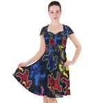 Bears Colors Dead Head Deadhead Grateful Dead Cap Sleeve Midi Dress