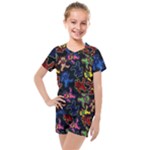 Bears Colors Dead Head Deadhead Grateful Dead Kids  Mesh Tee and Shorts Set