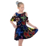 Bears Colors Dead Head Deadhead Grateful Dead Kids  Shoulder Cutout Chiffon Dress