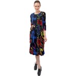 Bears Colors Dead Head Deadhead Grateful Dead Ruffle End Midi Chiffon Dress