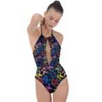 Bears Colors Dead Head Deadhead Grateful Dead Plunge Cut Halter Swimsuit