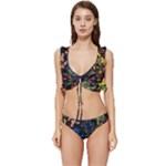 Bears Colors Dead Head Deadhead Grateful Dead Low Cut Ruffle Edge Bikini Set