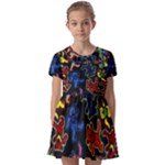 Bears Colors Dead Head Deadhead Grateful Dead Kids  Short Sleeve Pinafore Style Dress