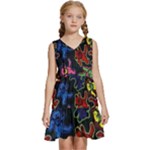 Bears Colors Dead Head Deadhead Grateful Dead Kids  Sleeveless Tiered Mini Dress