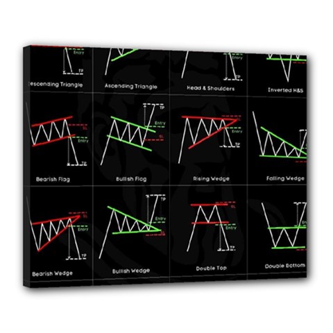 Chart Pattern Canvas 20  x 16  (Stretched) from ArtsNow.com