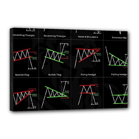 Chart Pattern Canvas 18  x 12  (Stretched) from ArtsNow.com