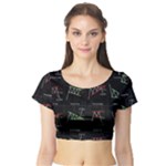 Chart Pattern Short Sleeve Crop Top