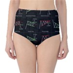 Chart Pattern Classic High-Waist Bikini Bottoms