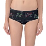 Chart Pattern Mid-Waist Bikini Bottoms