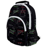 Chart Pattern Rounded Multi Pocket Backpack